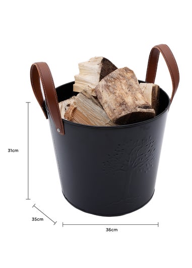 Charles Bentley Mulberry Large Leather Handle Log Bucket