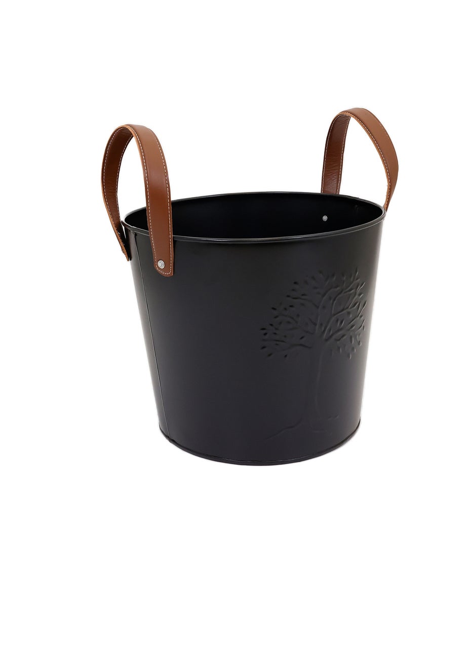 Charles Bentley Mulberry Large Leather Handle Log Bucket