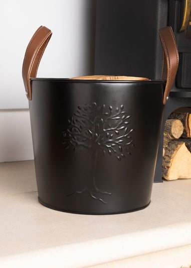 Charles Bentley Mulberry Large Leather Handle Log Bucket