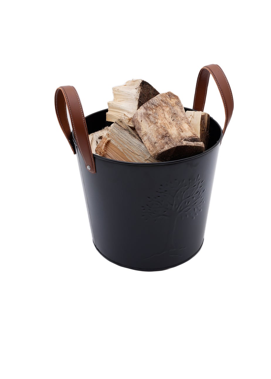 Charles Bentley Mulberry Large Leather Handle Log Bucket