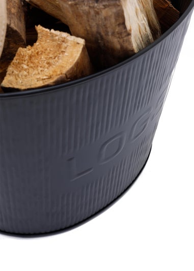 Charles Bentley Spruce Small Leather Handled Fireside Wood Bucket