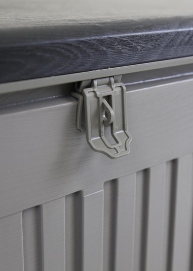 Charles Bentley 270L Grey and Black Outdoor Plastic Storage Box