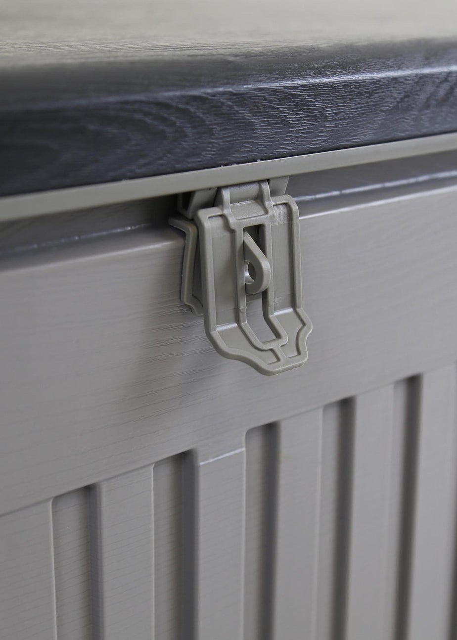 Charles Bentley 270L Grey and Black Outdoor Plastic Storage Box