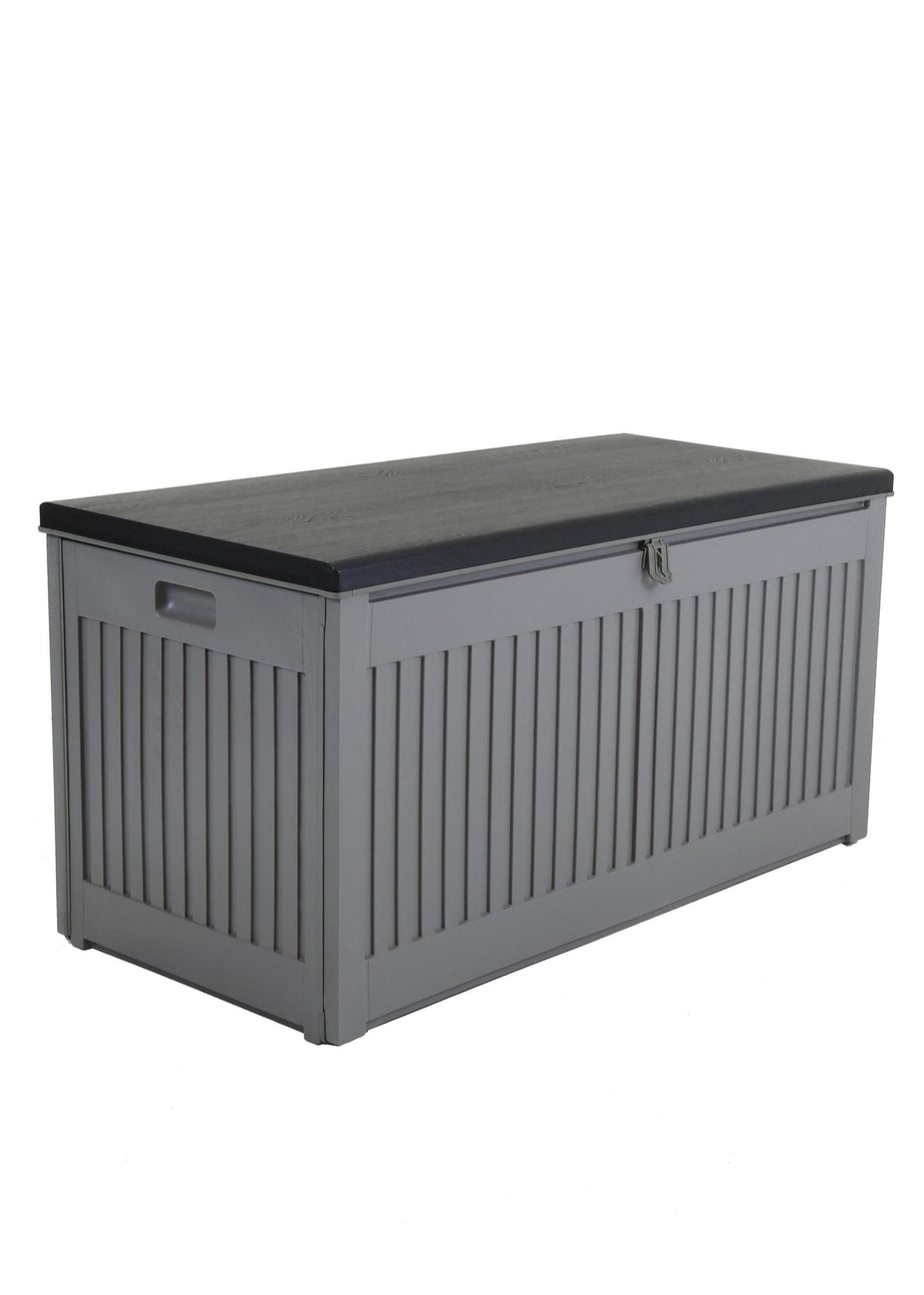 Charles Bentley 270L Grey and Black Outdoor Plastic Storage Box
