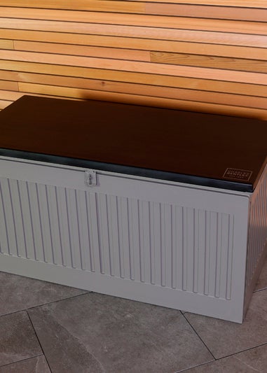 Charles Bentley 270L Grey and Black Outdoor Plastic Storage Box