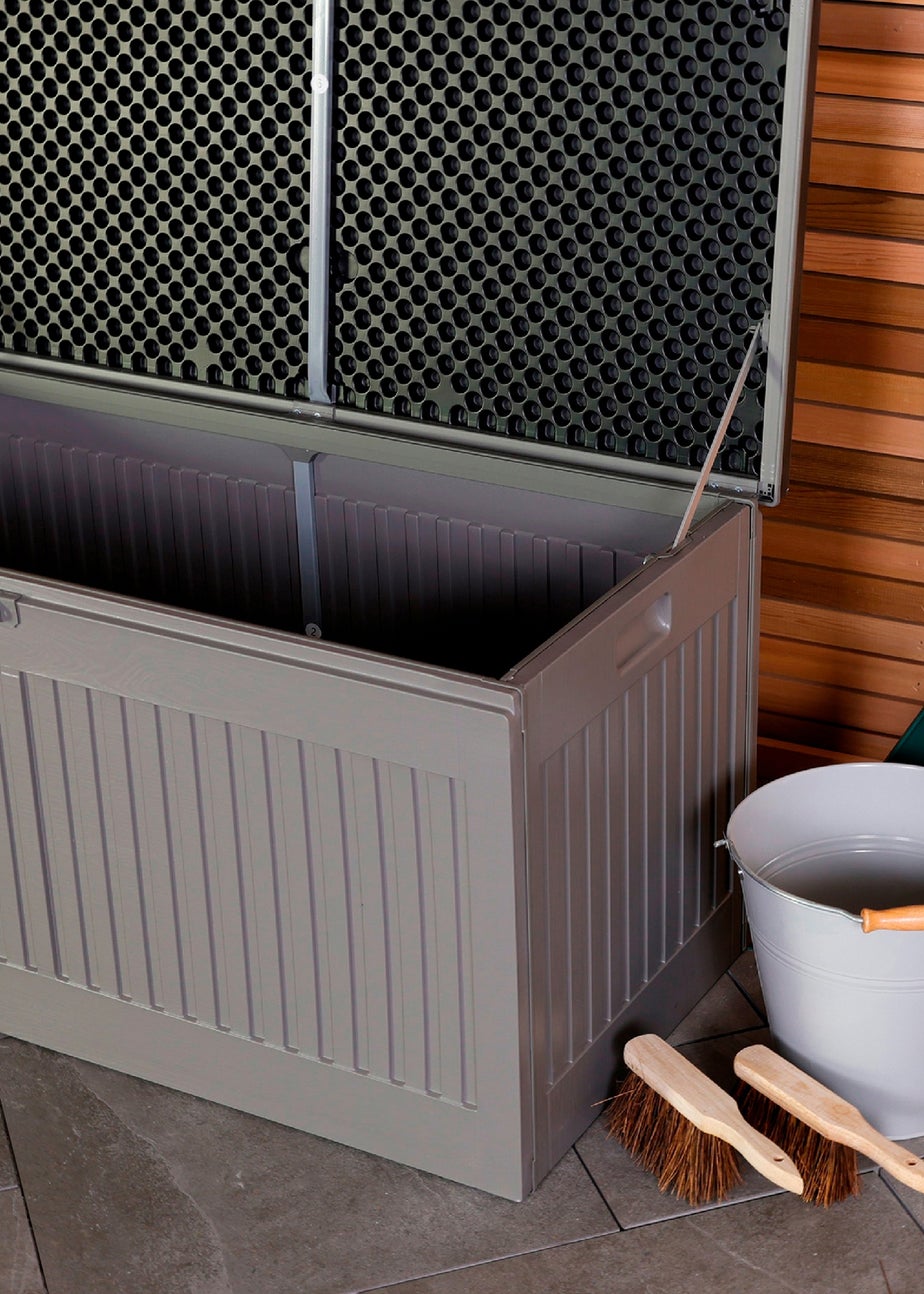 Charles Bentley 270L Grey and Black Outdoor Plastic Storage Box