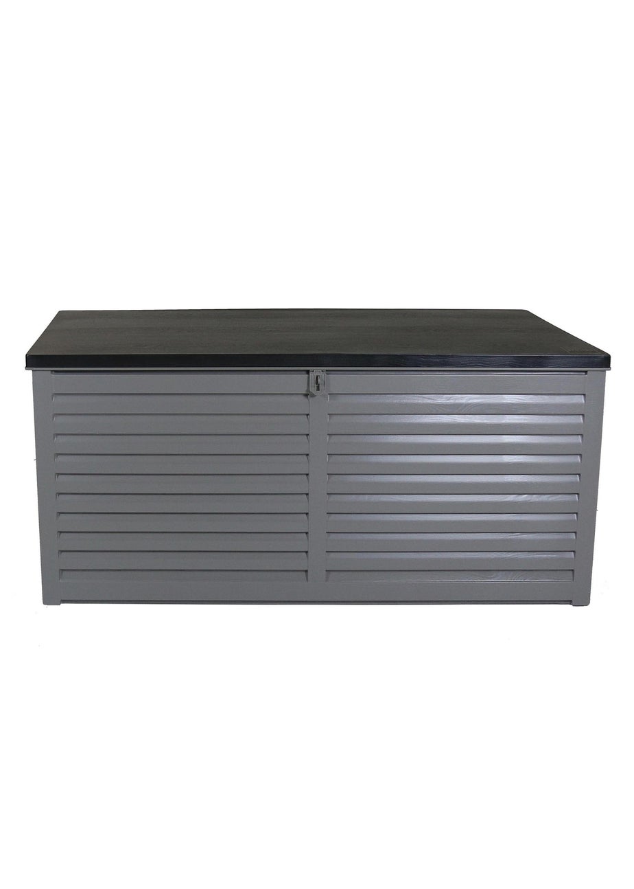 Charles Bentley 490L Grey and Black Outdoor Plastic Storage Box