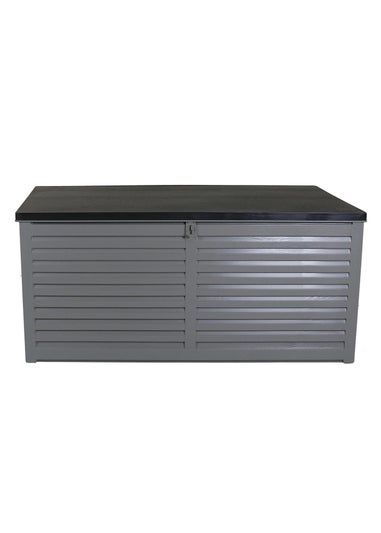 Charles Bentley 490L Grey and Black Outdoor Plastic Storage Box