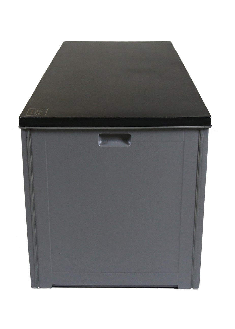 Charles Bentley 490L Grey and Black Outdoor Plastic Storage Box