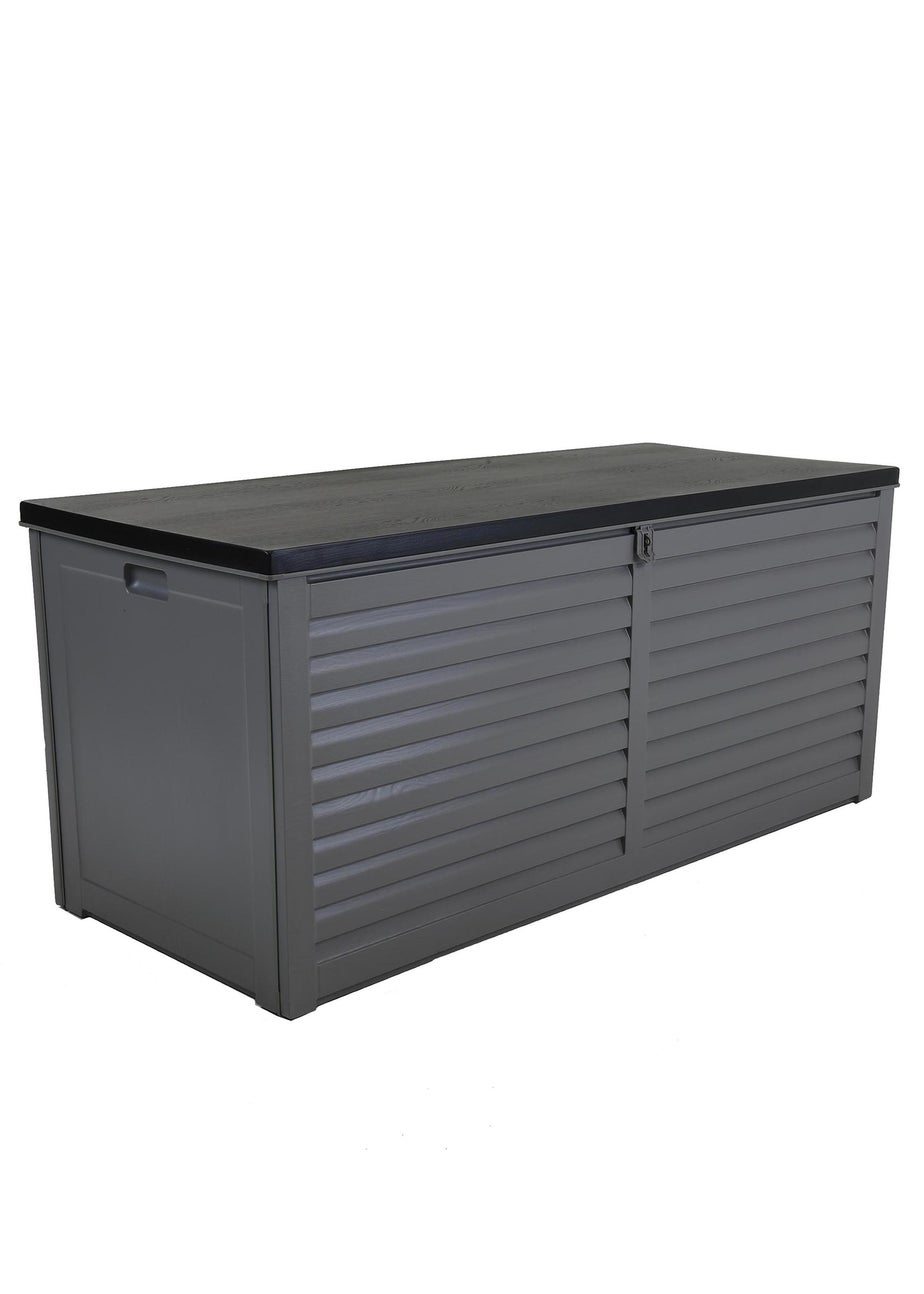 Charles Bentley 490L Grey and Black Outdoor Plastic Storage Box
