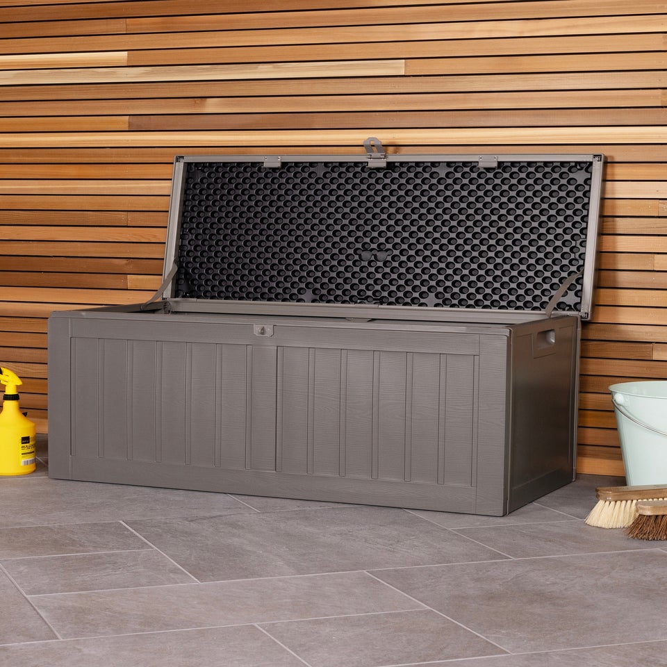 Charles Bentley 190L Grey Outdoor Plastic Storage Box