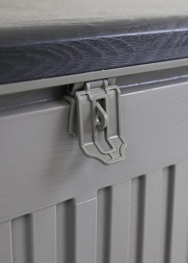 Charles Bentley 390L Grey and Black Outdoor Plastic Storage Box