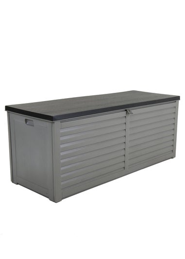 Charles Bentley 390L Grey and Black Outdoor Plastic Storage Box