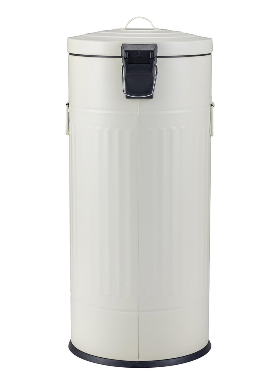 Charles Bentley Cream Round Retro Kitchen Pedal Bin