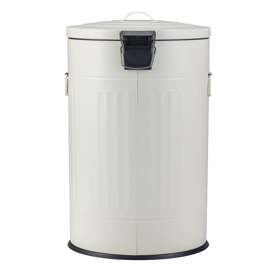 Charles Bentley Cream Round Retro Kitchen Pedal Bin