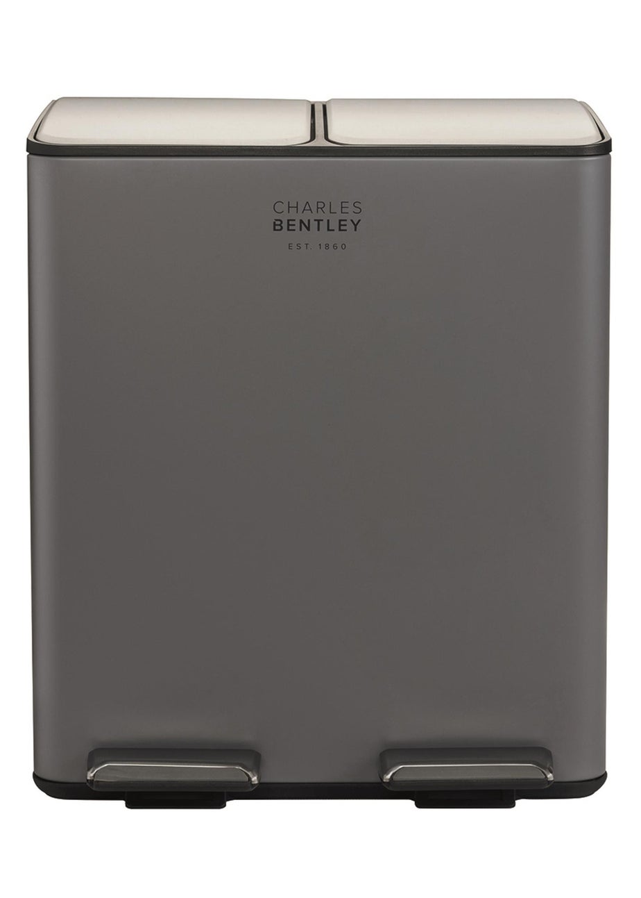 Charles Bentley Double Compartment Dark Grey Kitchen Bin