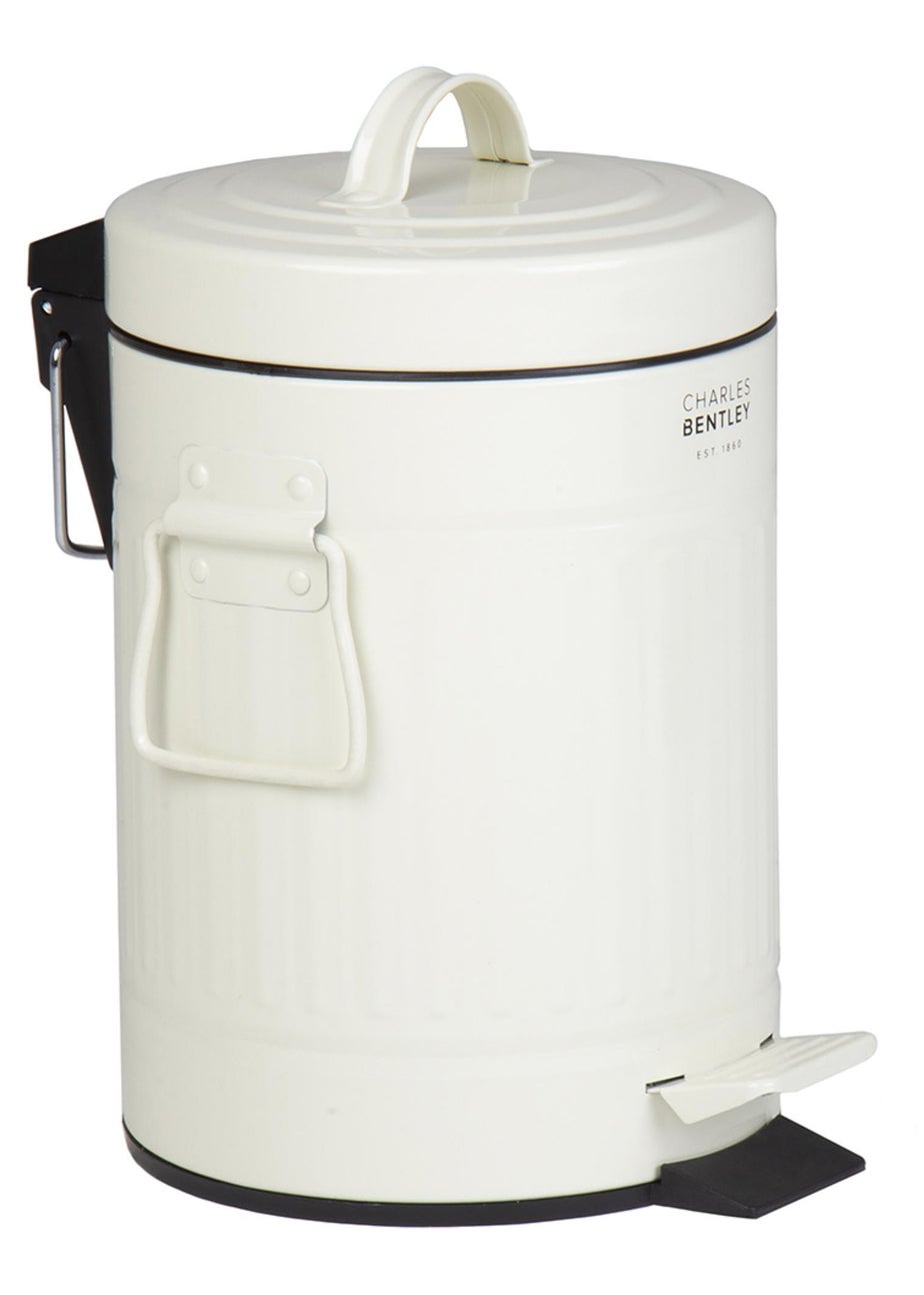 Charles Bentley Cream Retro Mini Pedal Bin