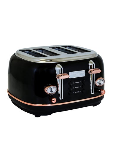 Charles Bentley Toaster Black & Rose Gold (4 Slice)