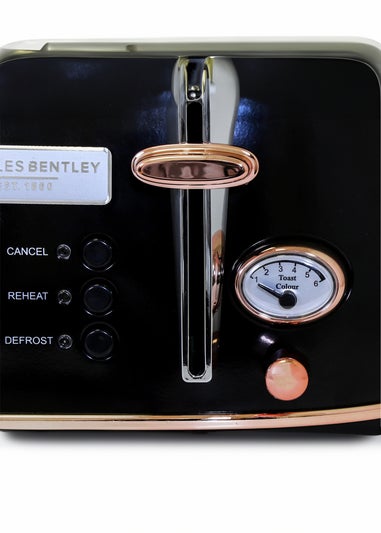 Charles Bentley Toaster Black & Rose Gold (4 Slice)