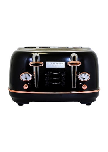 Charles Bentley Toaster Black & Rose Gold (4 Slice)