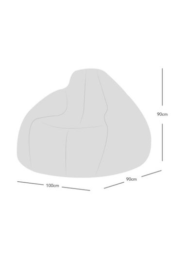 rucomfy Ribbed Faux Fur Slouchbag Ivory Beanbag