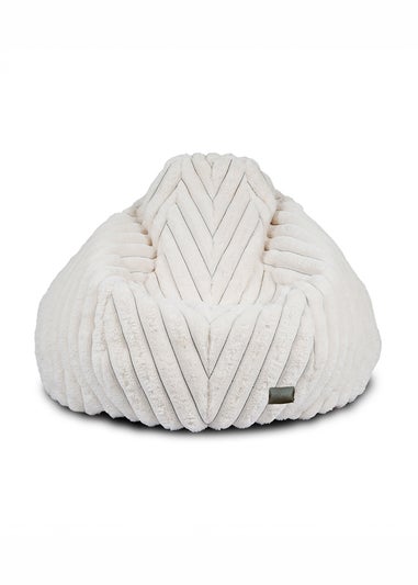 rucomfy Ribbed Faux Fur Slouchbag Ivory Beanbag