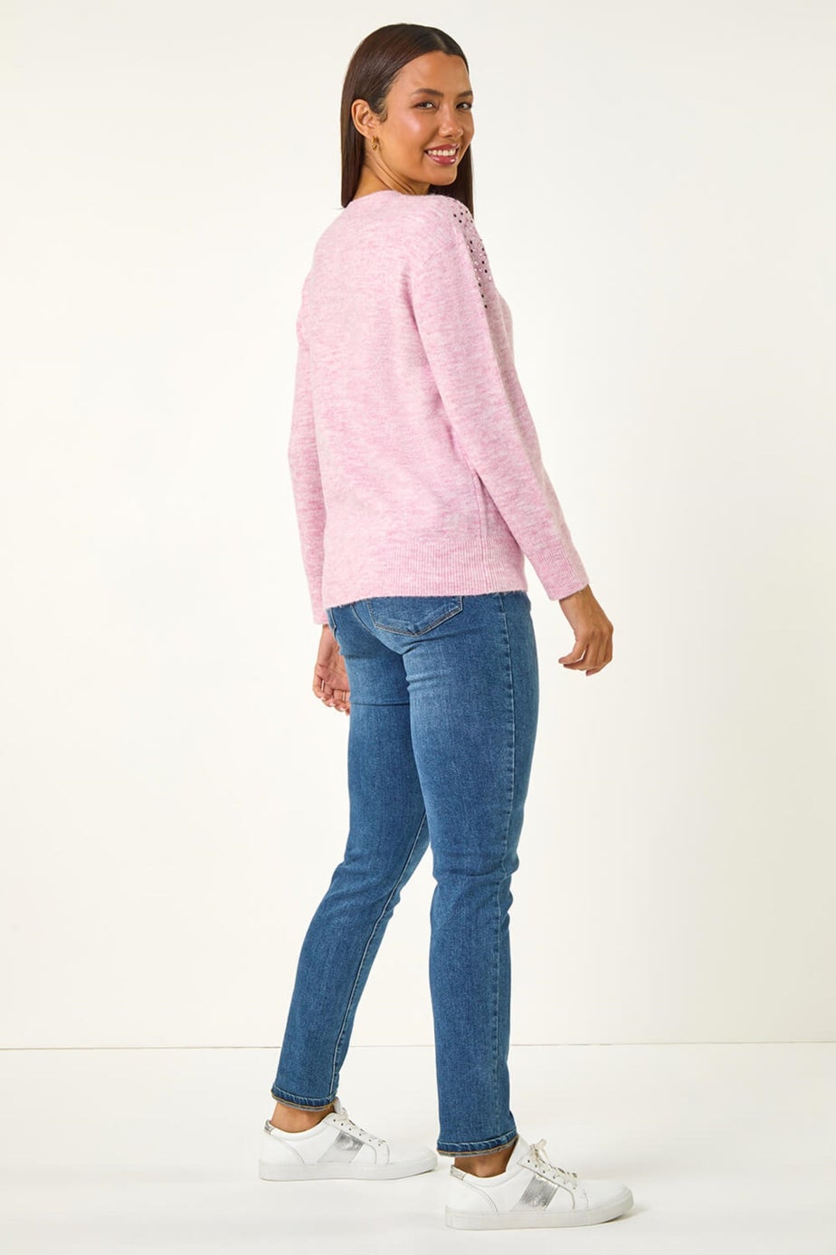 Roman Pale Pink Hotfix Diamante Jumper