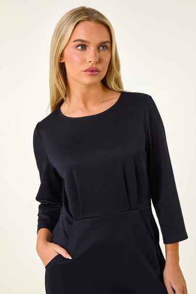 Roman Navy Petite Pocket Stretch Dress