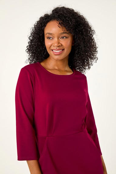 Roman Fuchsia Petite Pocket Stretch Dress