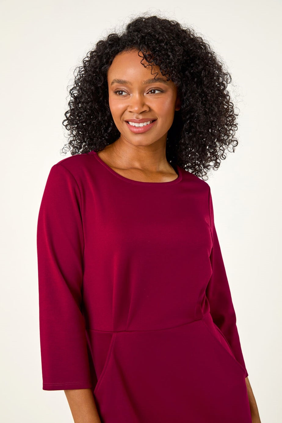 Roman Fuchsia Petite Pocket Stretch Dress