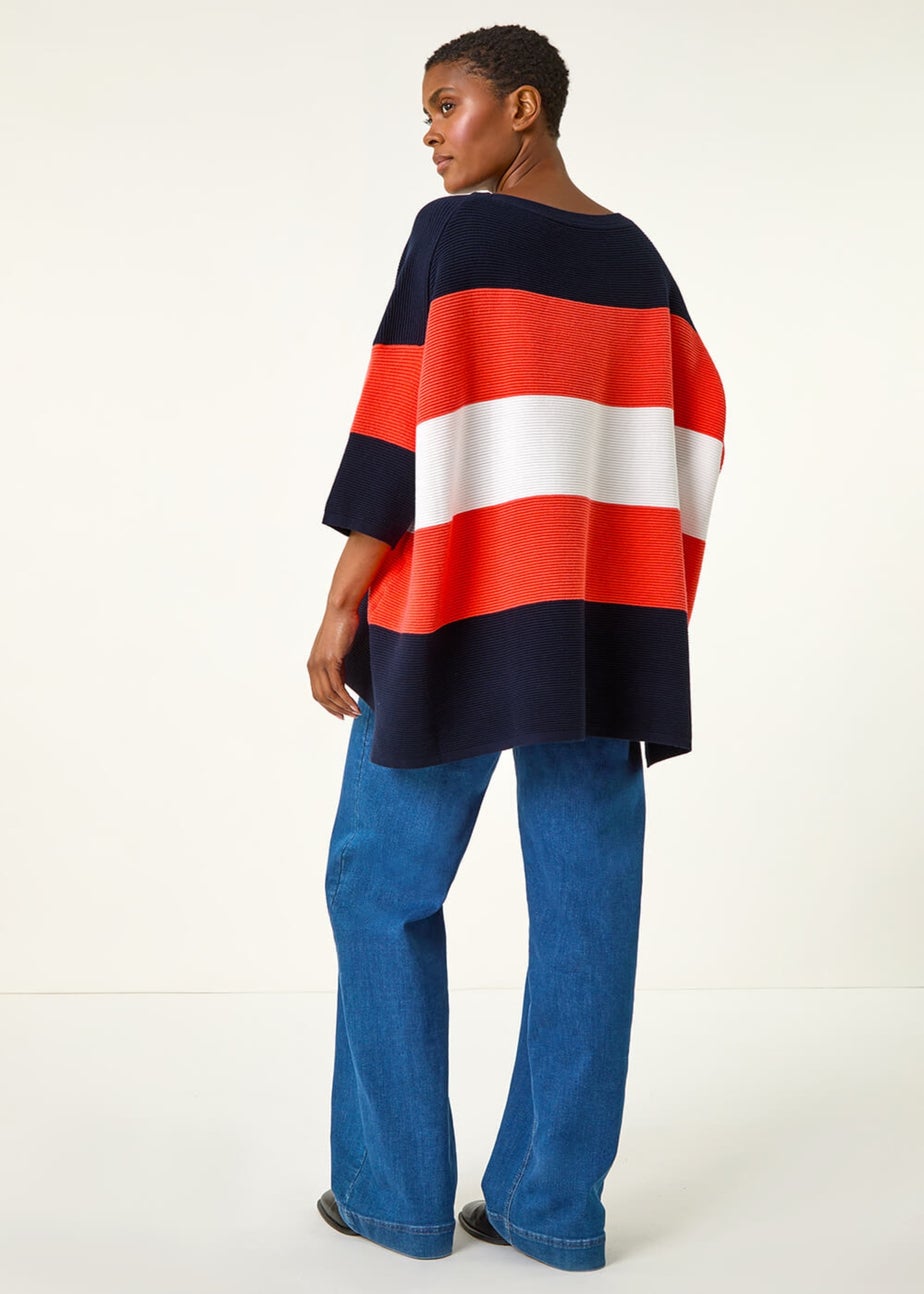 Roman Rust Textured Colour Block Knit Jumper