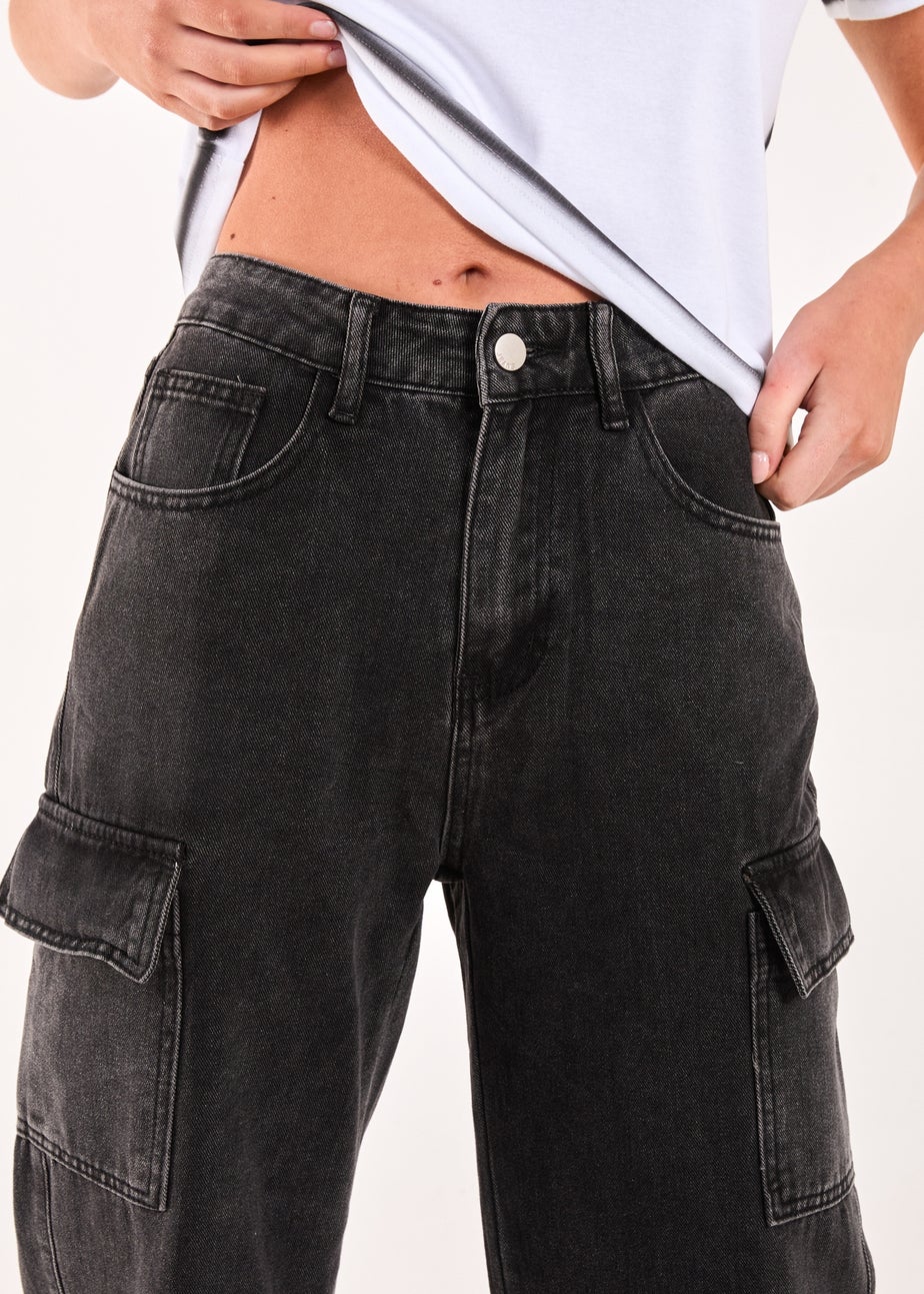 Pink Vanilla Black Multi Pocket Cargo Jeans