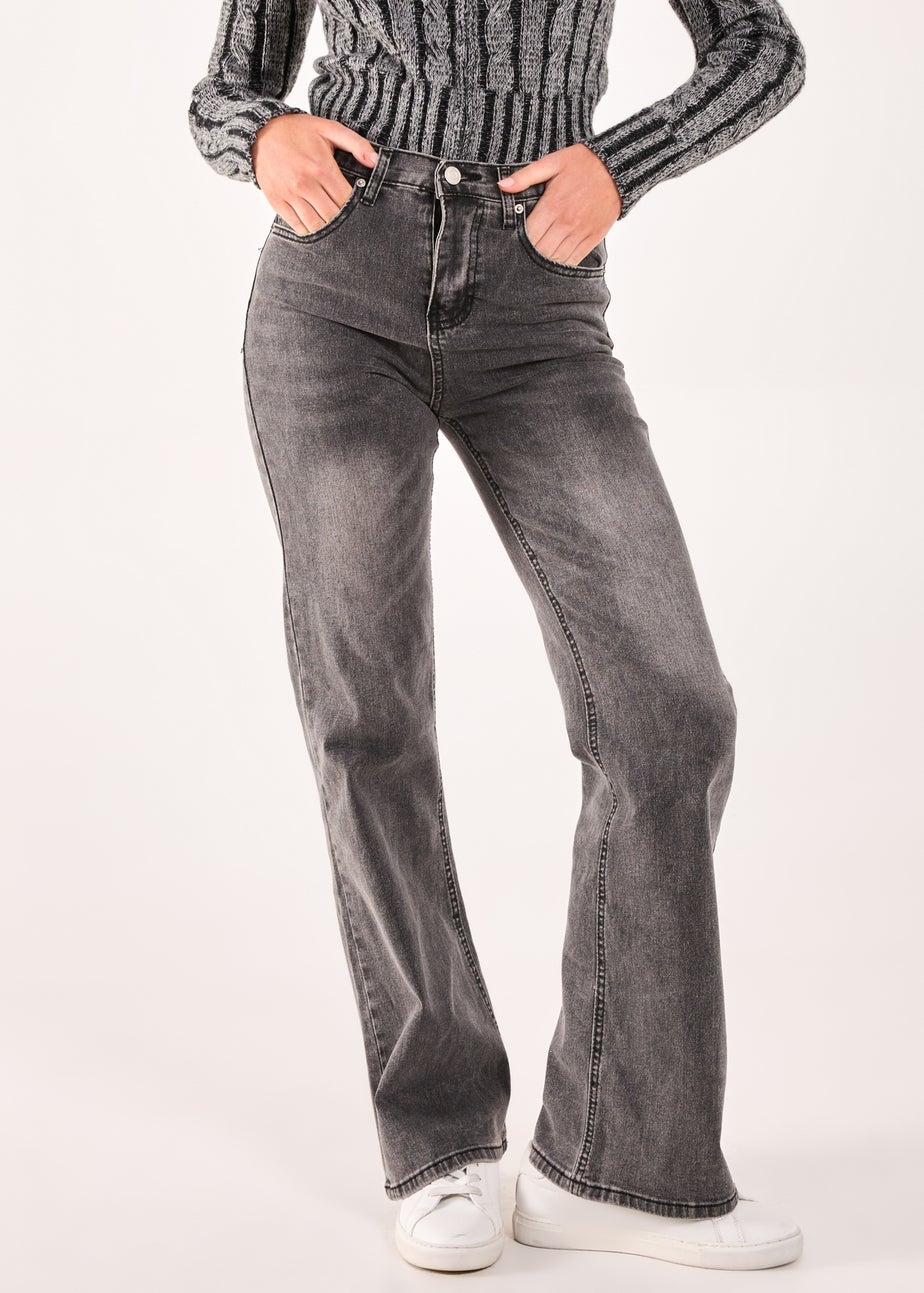 Pink Vanilla Black Washed Relaxed Fit High Waist Jeans