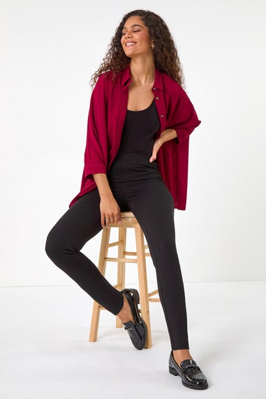 Roman Black Pocket Detail Stretch Ponte Trouser