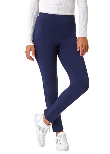 Roman Navy Stretch Ponte Denim Trouser