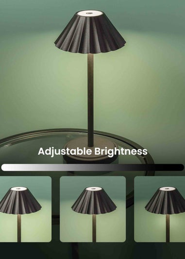 ValueLights Avery Dimmable Black Table Lamp with Black Shade Integrated LED