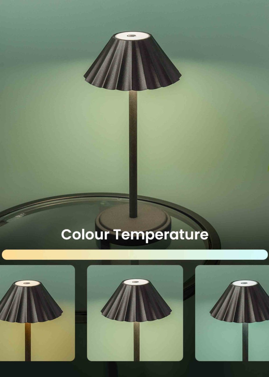 ValueLights Avery Dimmable Black Table Lamp with Black Shade Integrated LED