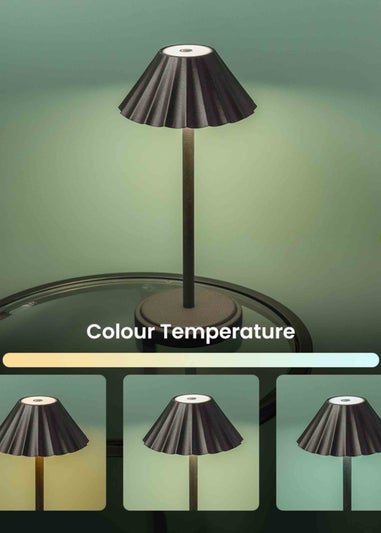 ValueLights Avery Dimmable Black Table Lamp with Black Shade Integrated LED