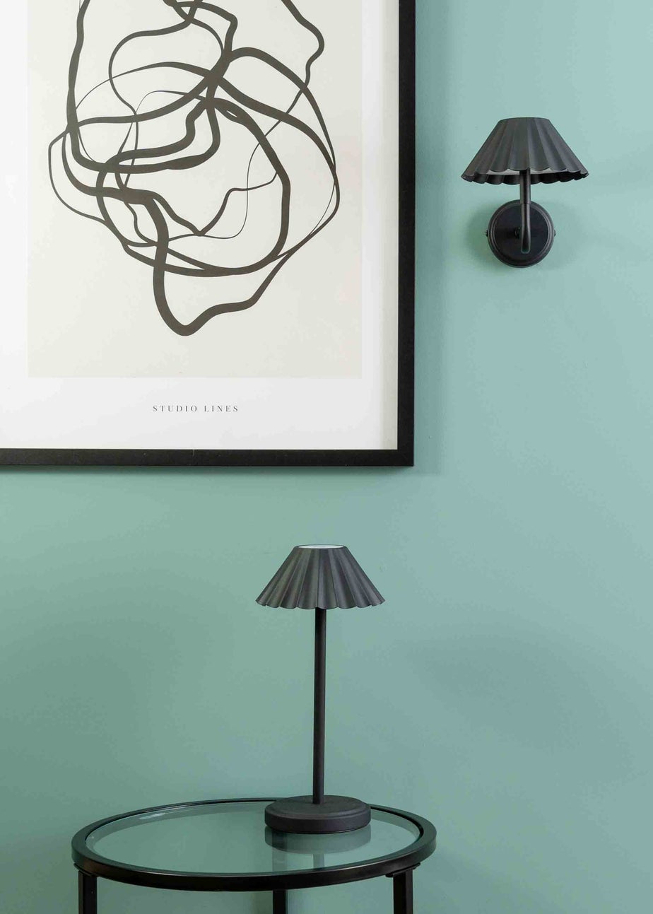 ValueLights Avery Dimmable Black Table Lamp with Black Shade Integrated LED