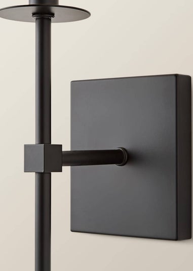 ValueLights Dimmable Black Wall Light with Cream Shade Integrated LED