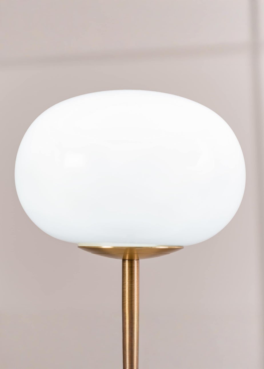 ValueLights Dimmable Gold Table Lamp with Globe Shade Integrated LED