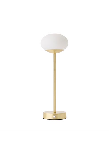 ValueLights Dimmable Gold Table Lamp with Globe Shade Integrated LED