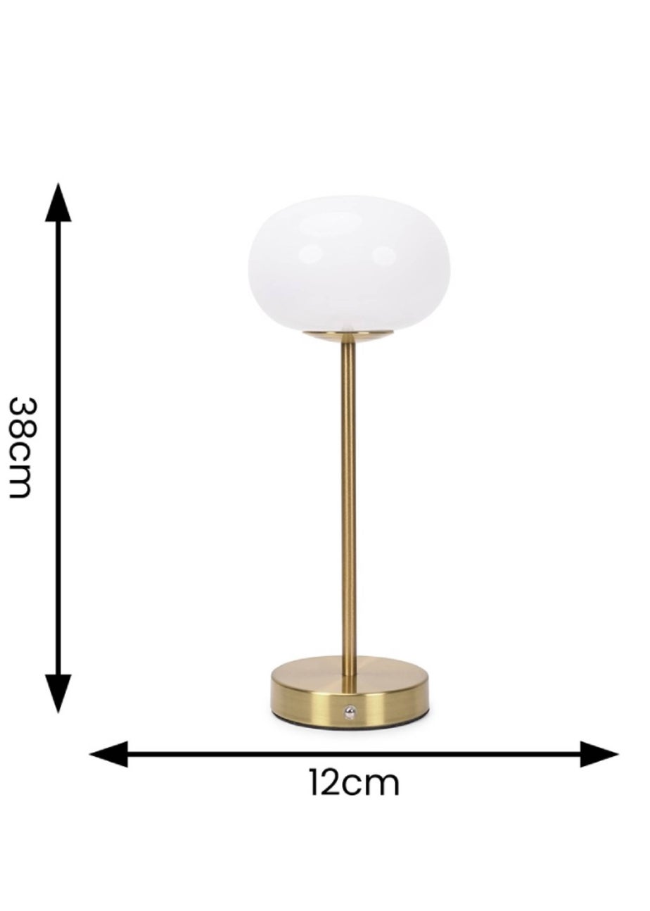 ValueLights Dimmable Gold Table Lamp with Globe Shade Integrated LED