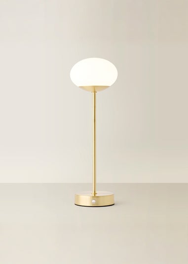 ValueLights Dimmable Gold Table Lamp with Globe Shade Integrated LED