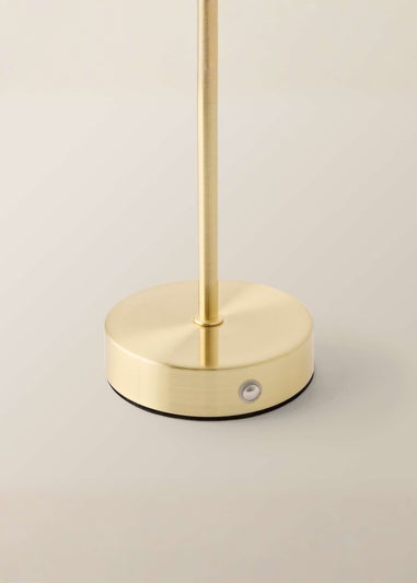 ValueLights Dimmable Gold Table Lamp with Globe Shade Integrated LED
