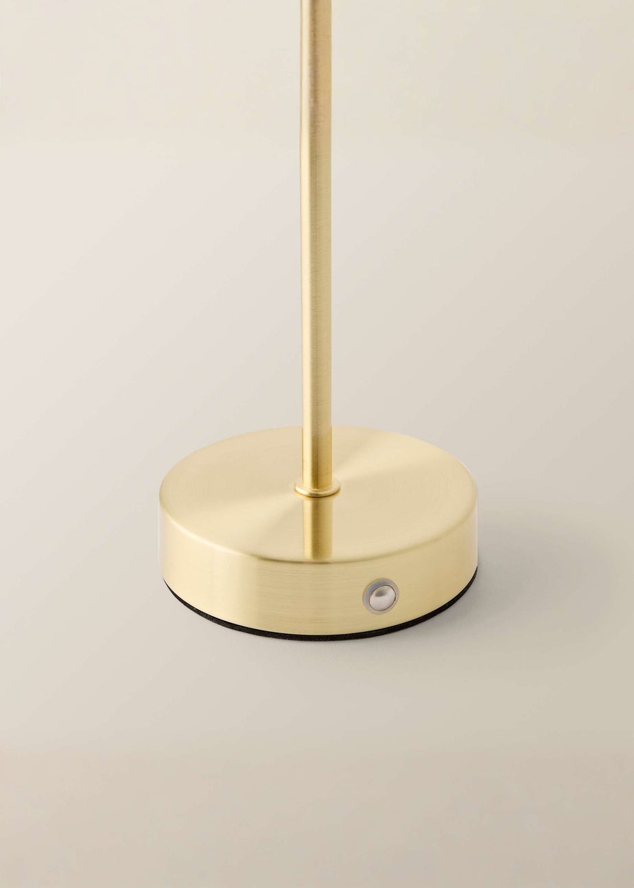 ValueLights Dimmable Gold Table Lamp with Globe Shade Integrated LED