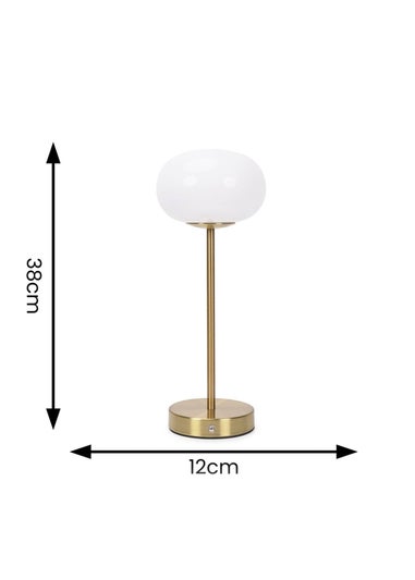 ValueLights Dimmable Gold Table Lamp with Globe Shade Integrated LED