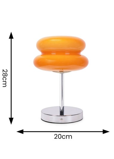 ValueLights Dimmable Orange Table Lamp with Orange Dome Shade Integrated LED