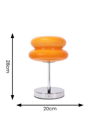 ValueLights Dimmable Orange Table Lamp with Orange Dome Shade Integrated LED