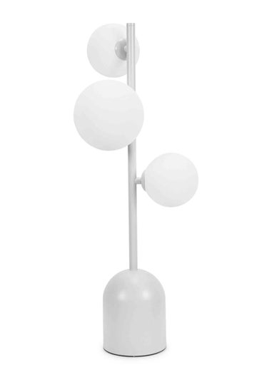 ValueLights Marlow Grey Table Lamp with White Globe Shade